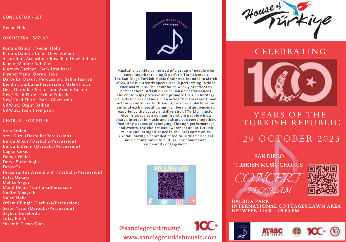 October 29, 2023 - Turkish Republic Day Concert